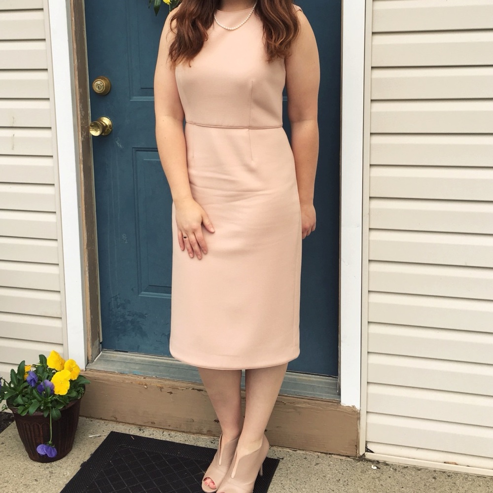 Ann Taylor Sleeveless Blush Midi Dress